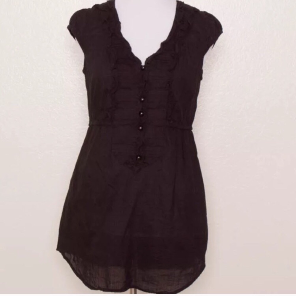 Anthropologie 100% Cotton Ruffled Blouse Top